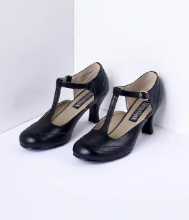 1920s Black T-Strap Mary Jane Heels