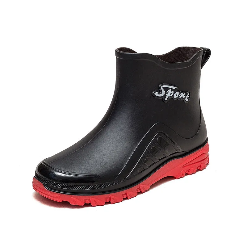 2024 New Fashion Trendy Men's Rain Boots Wear-Resistant Removable Warm Outer Wear