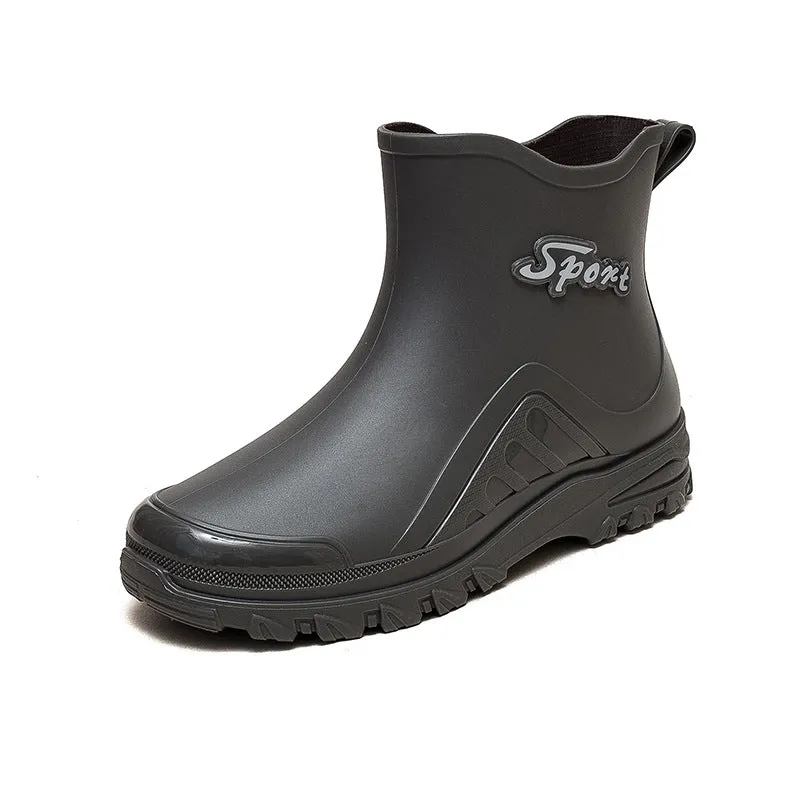 2024 New Fashion Trendy Men's Rain Boots Wear-Resistant Removable Warm Outer Wear