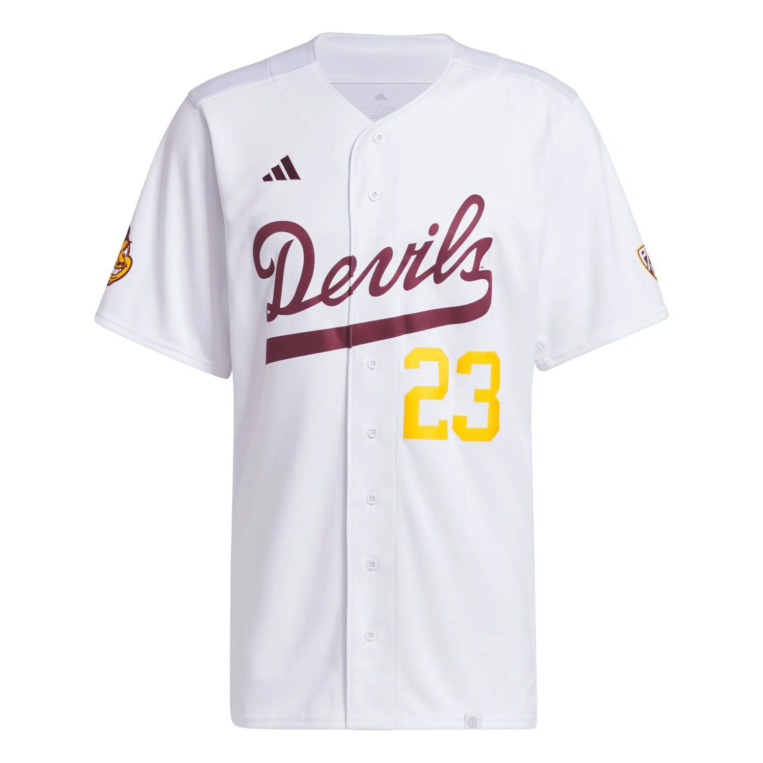 adidas Men's White #23 Arizona State Sun Devils Baseball Jersey