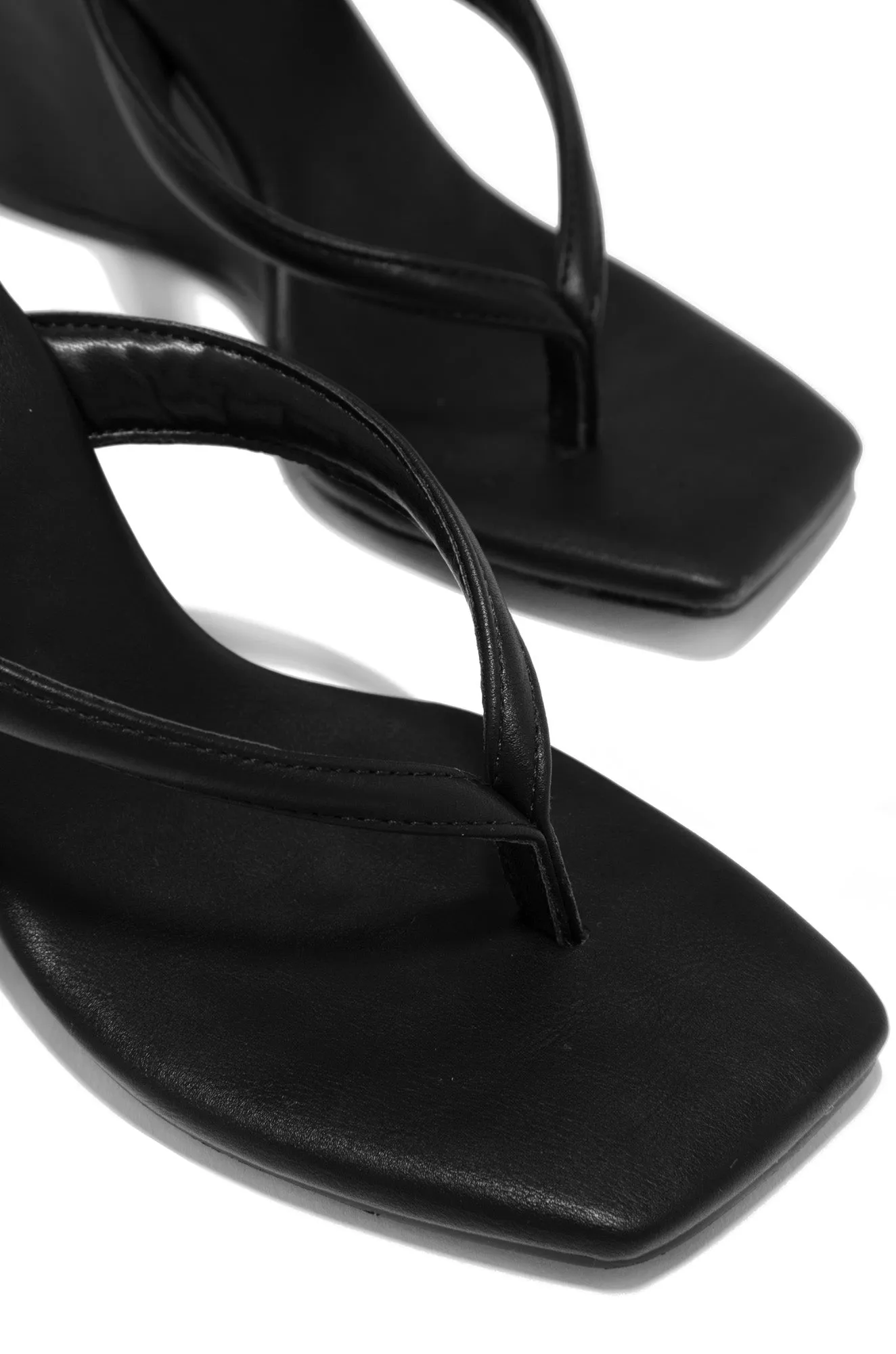 Alena Wedge Heel Mules - Black