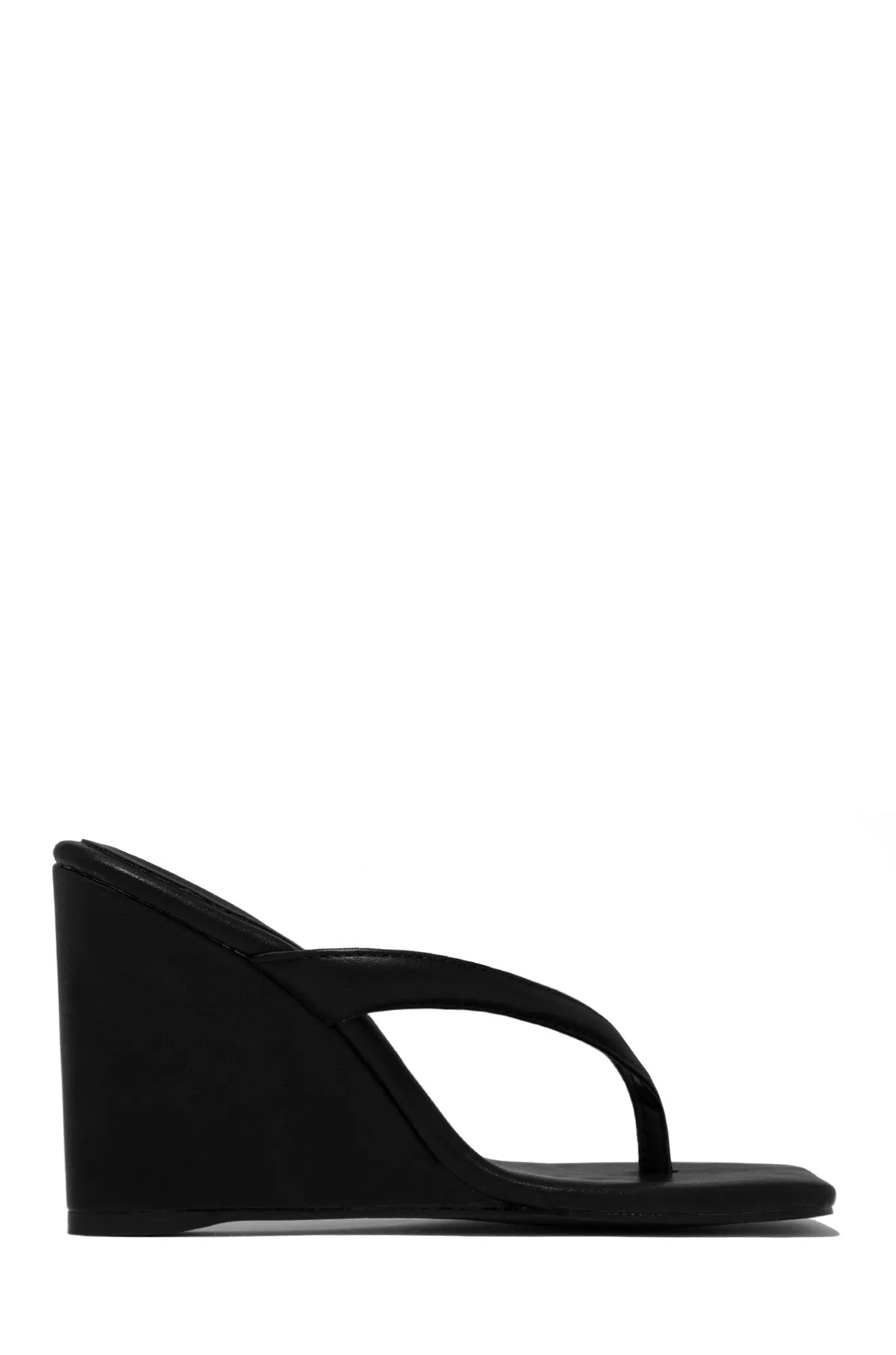 Alena Wedge Heel Mules - Black