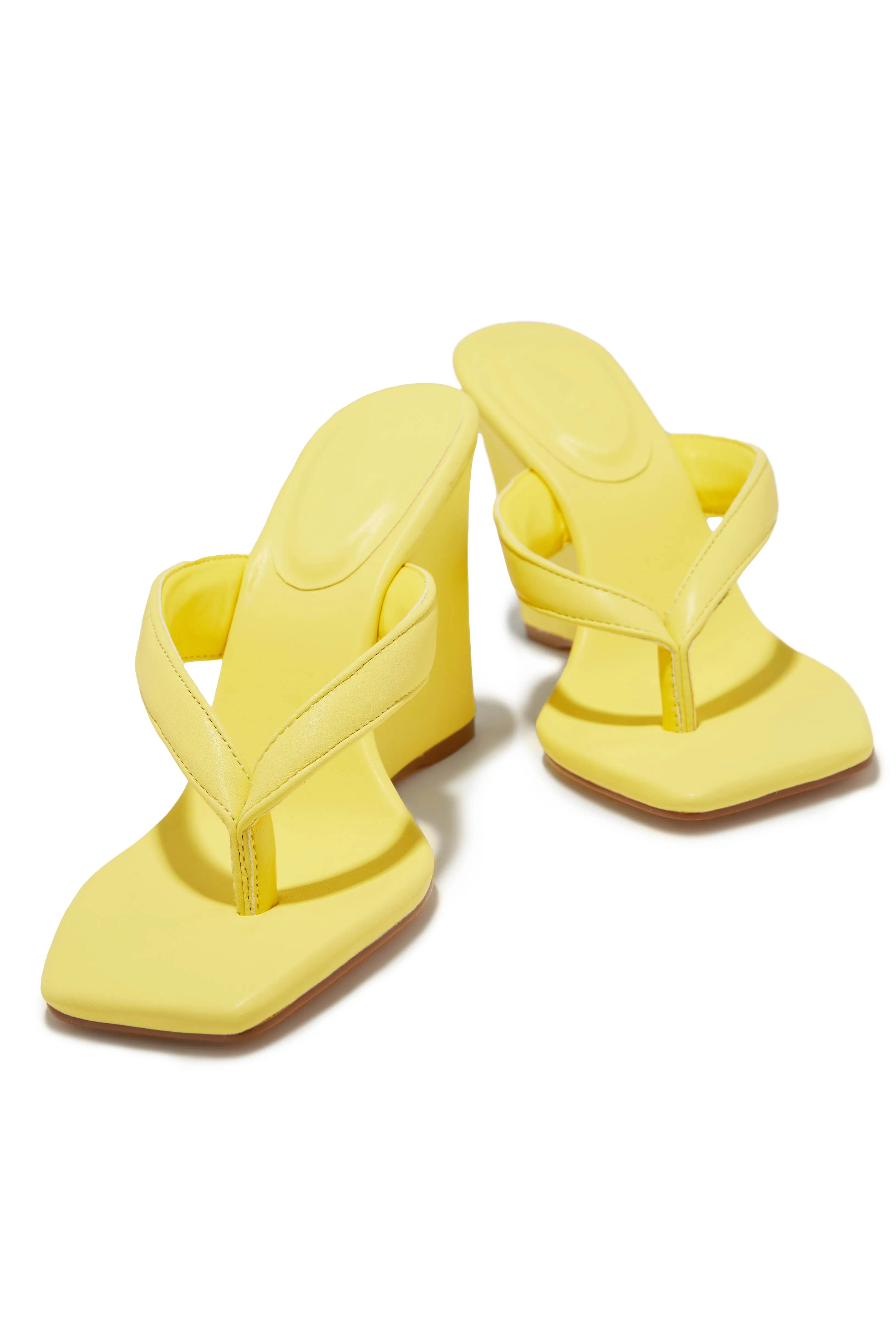 Alena Wedge Heel Mules - Yellow