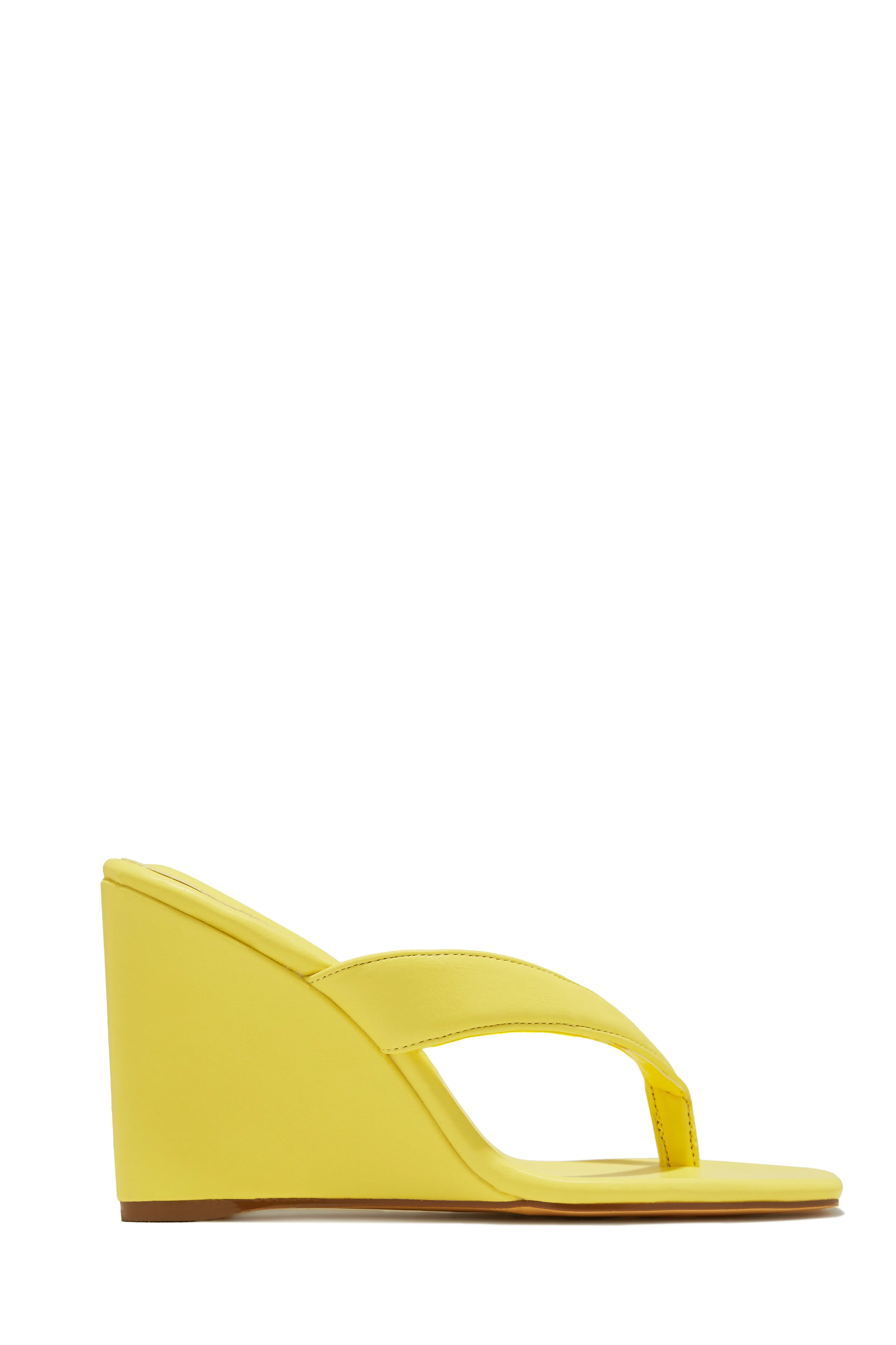 Alena Wedge Heel Mules - Yellow