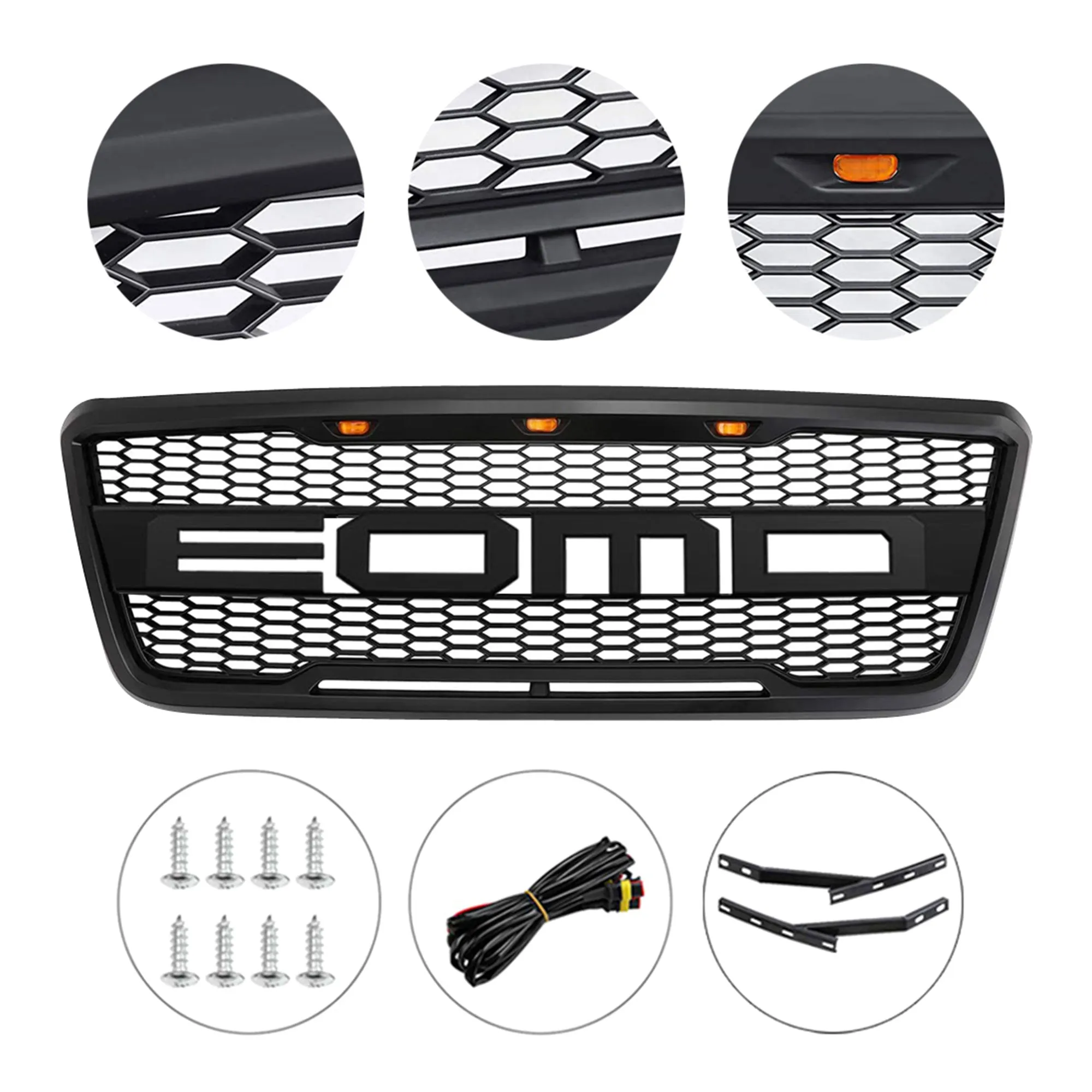 AMERICAN MODIFIED Raptor Style Front Grille w/LED Lights for 2004-2008 Ford F150