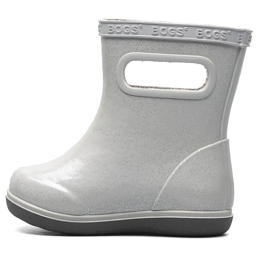 Bogs Children's Skipper II Waterproof Rain Boots for Toddlers, Silver