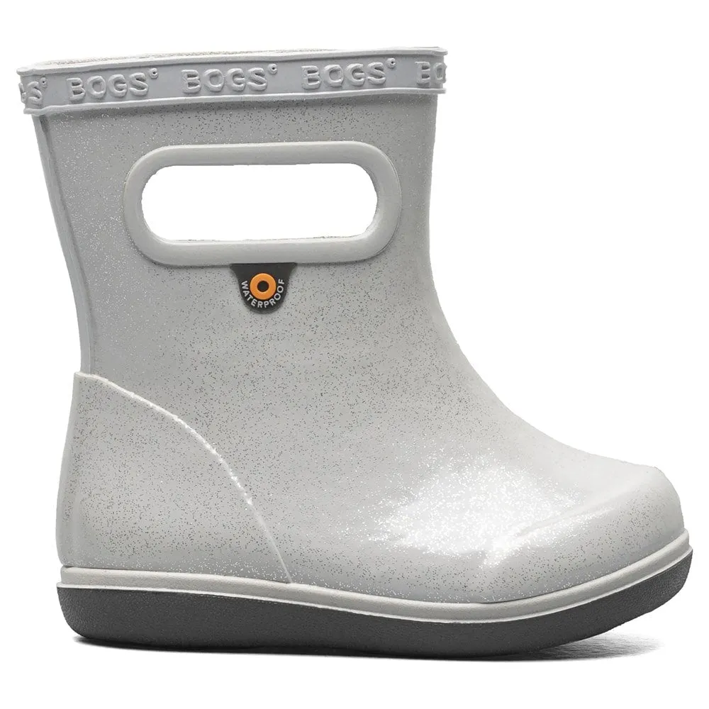 Bogs Children's Skipper II Waterproof Rain Boots for Toddlers, Silver