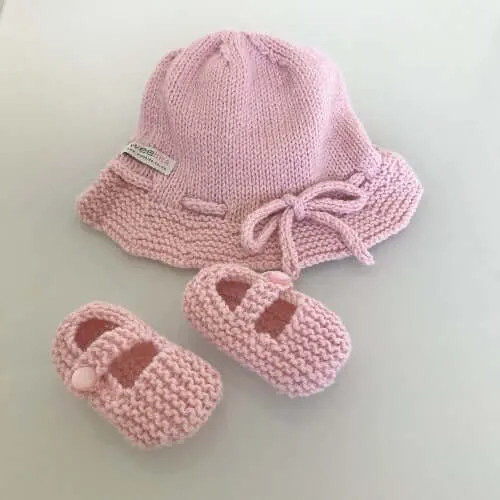 Brim Hat & Baby Mary Janes Set