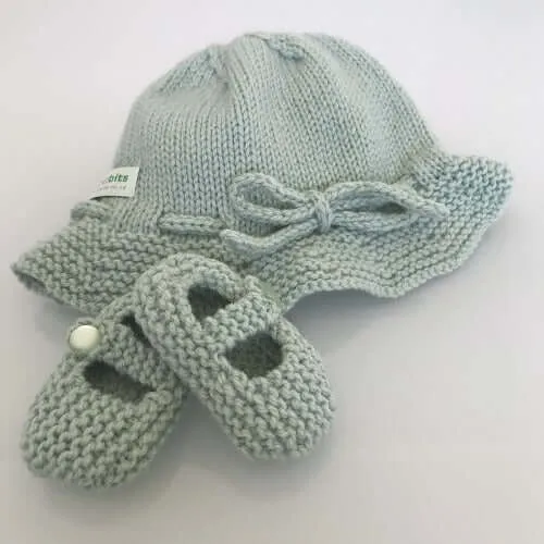 Brim Hat & Baby Mary Janes Set