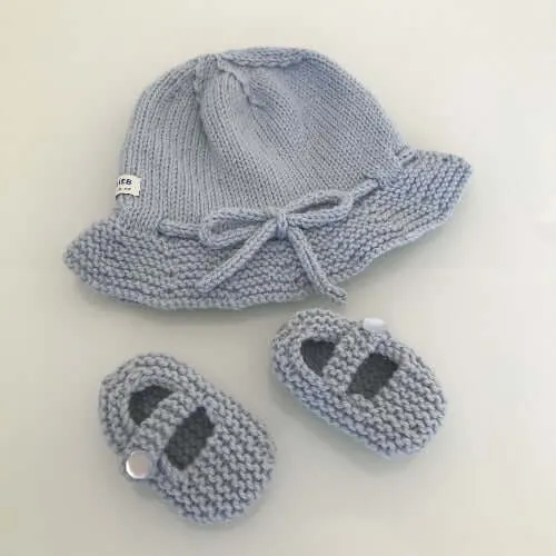 Brim Hat & Baby Mary Janes Set