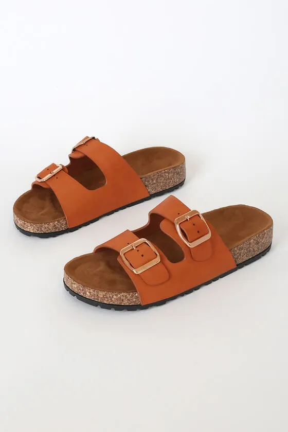 Buckled Slide Sandals