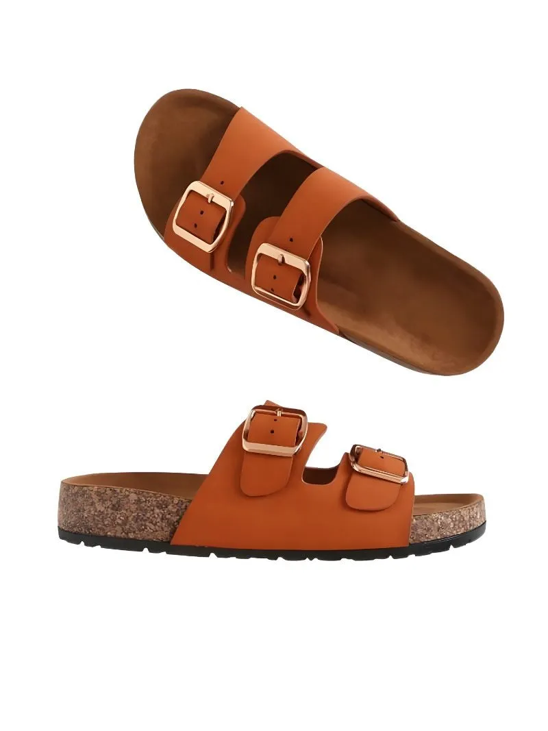 Buckled Slide Sandals