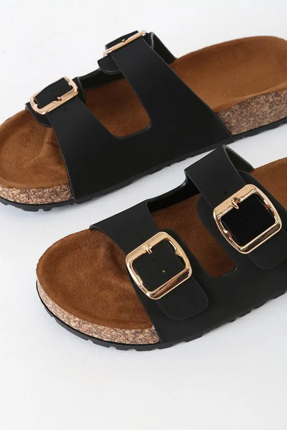 Buckled Slide Sandals