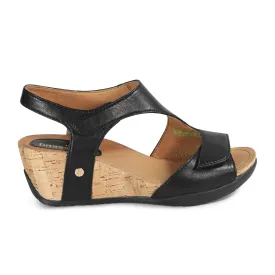 Bussola Nicky Wedge Sandal (Women) - Nero Deepelle