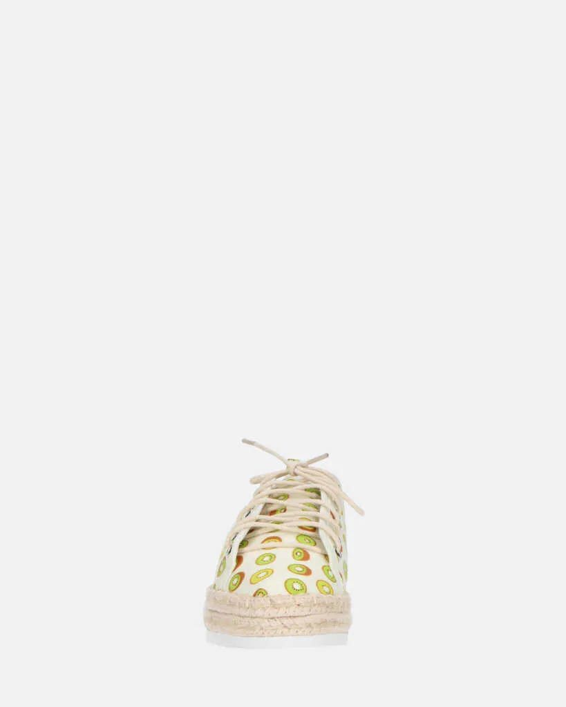 CHALICE - espadrillas con kiwi stampati