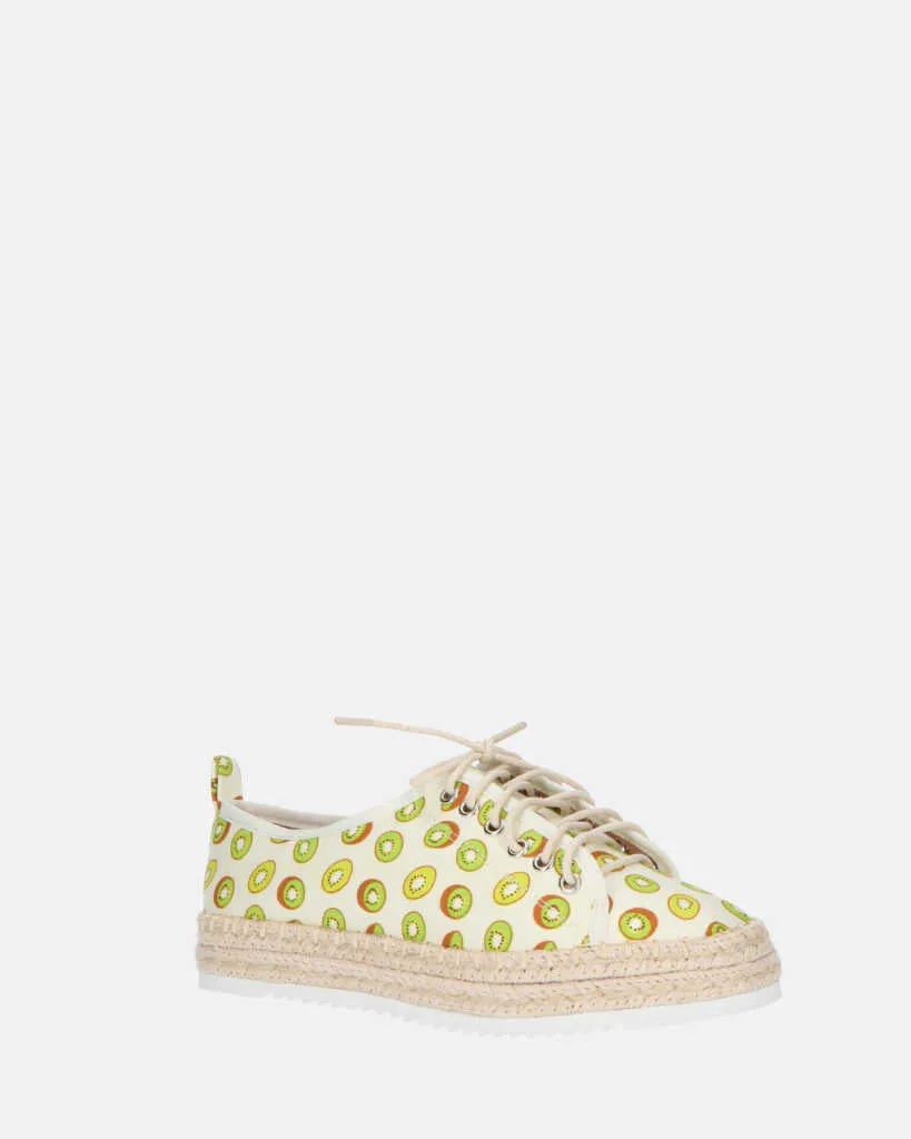 CHALICE - espadrillas con kiwi stampati