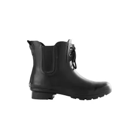 Chelsea Lace Matte Black Women's Rain Boots