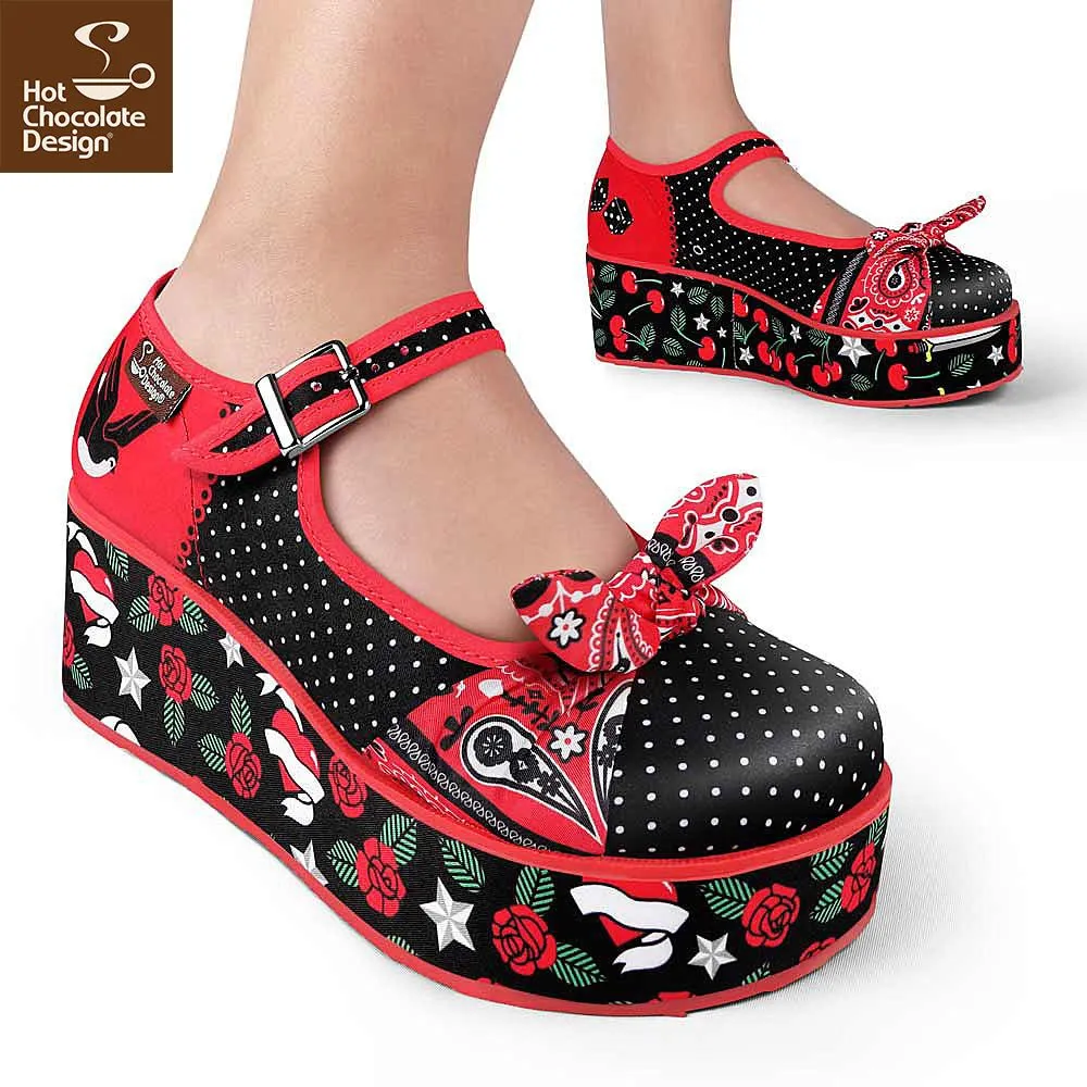 Chocolaticas® ROCKABILLY Women's Mary Jane Platform