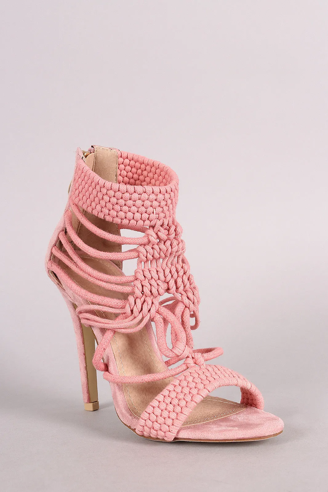 Crochet Woven Open Toe Heel