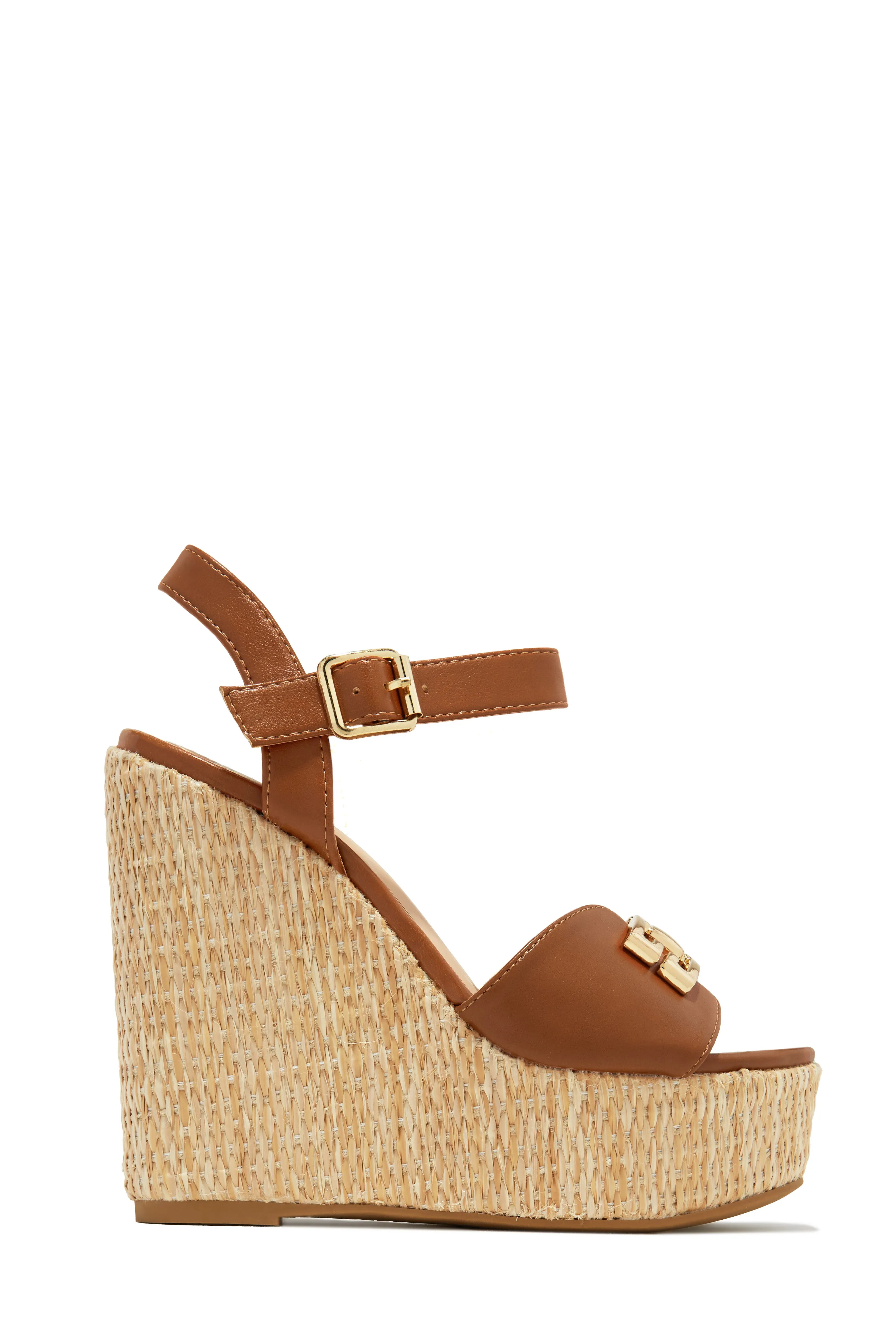 Deliyana Platform Wedge Heels - Tan