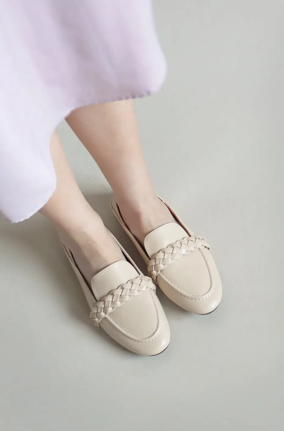 Edith Braided Loafers (Beige) - Size 35