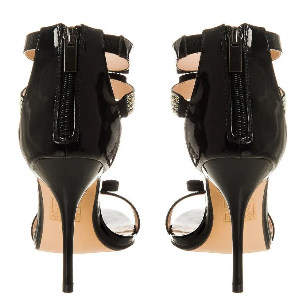 High Stiletto Heel Open Toe T-Bar Sandal With Bow Detail