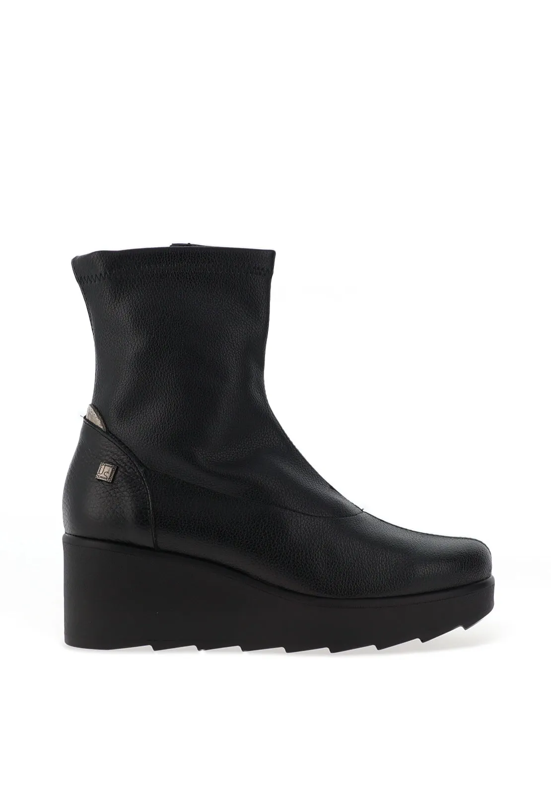 Jose Saenz Leather Black Wedge Ankle Boot