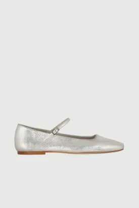 Julieta Mary Janes in Silver Leather