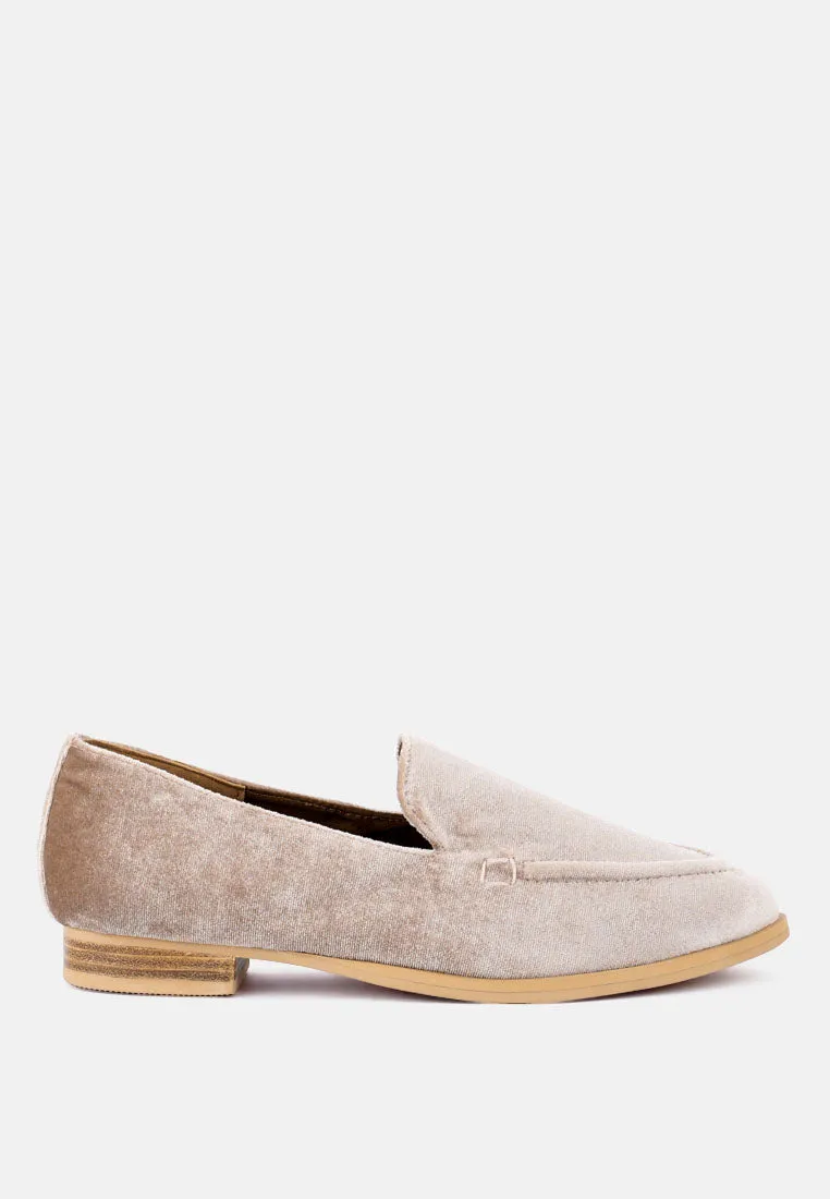 LUXE-LAP Taupe Velvet Handcrafted Loafers