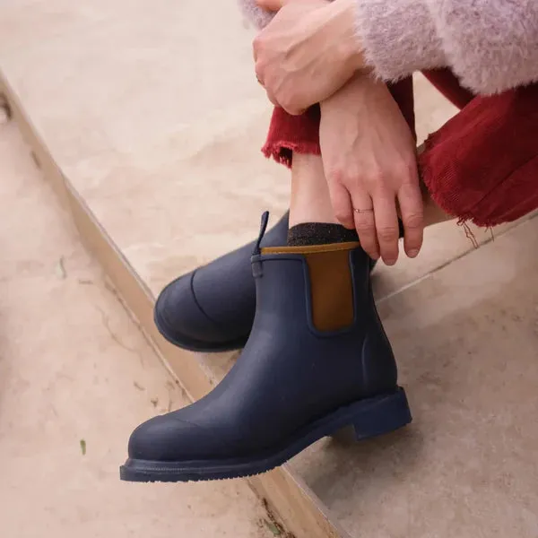 MERRY PEOPLE BOBBI RAIN BOOT WOMEN'S OXFORD BLUE / TAN