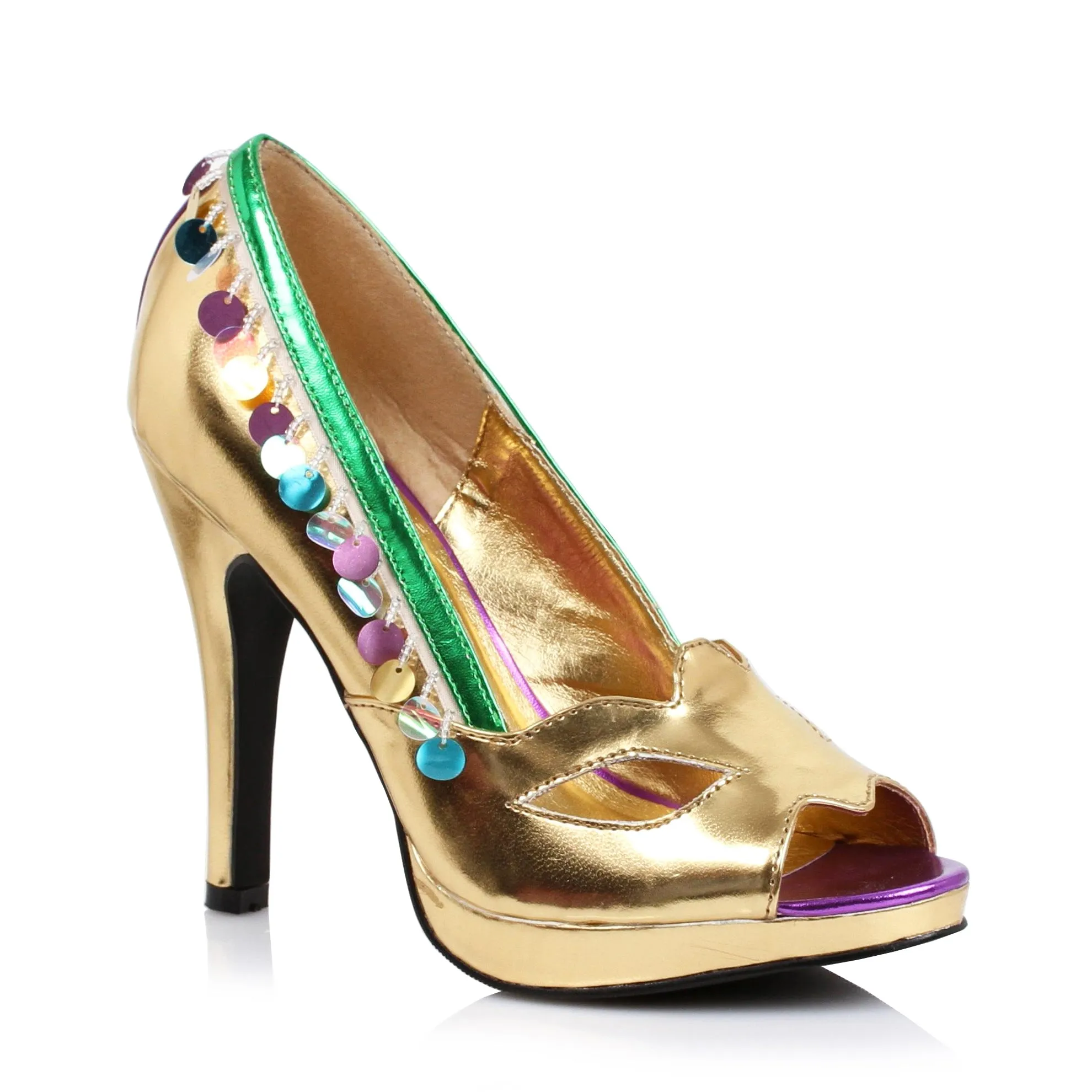 Metallic Peep-Toe Pump