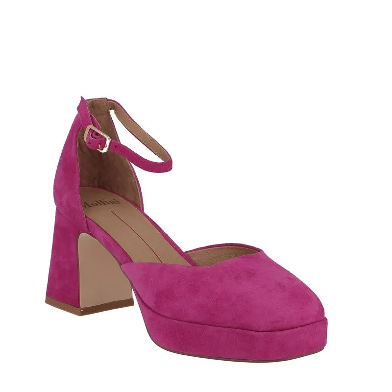 Mollini Nest Fuschia Suede Platform Heel