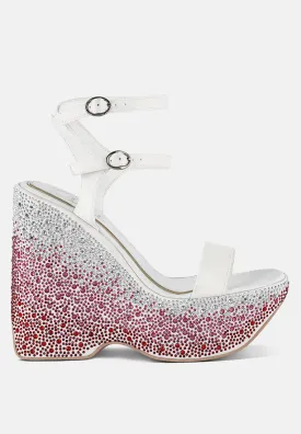 Richness Rhinestones Embellished Ultra High Wedge Sandals