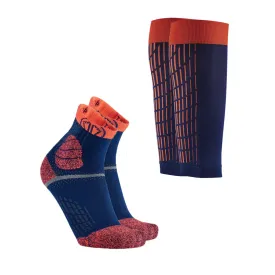 Trail Protect socks   Ultralight Run Calf sleeves blue/orange