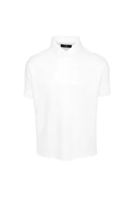 White Script Men's Core All Over Flocked Polo